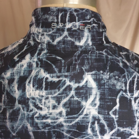 Spyder Active Wm's Lightweight Zip-Up Patterned Blk & Wh Jacket w/ Mock Neck SM - Picture 3 of 16